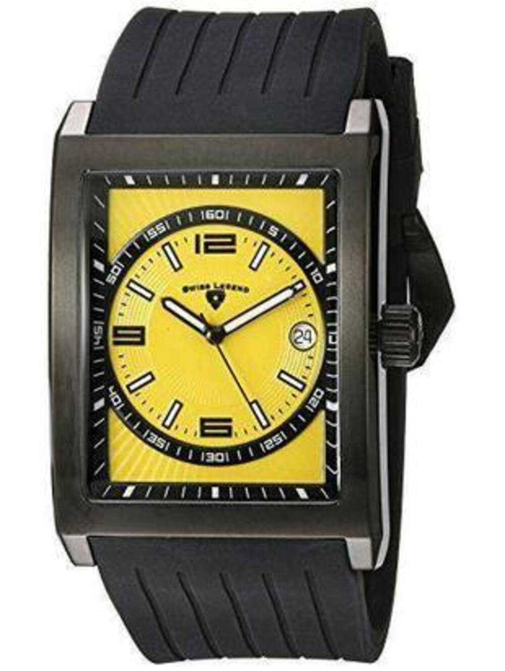 Swiss Legend Limousine Men's Yellow Dial Black Rubber Strap Watch (40012-BB-07)
